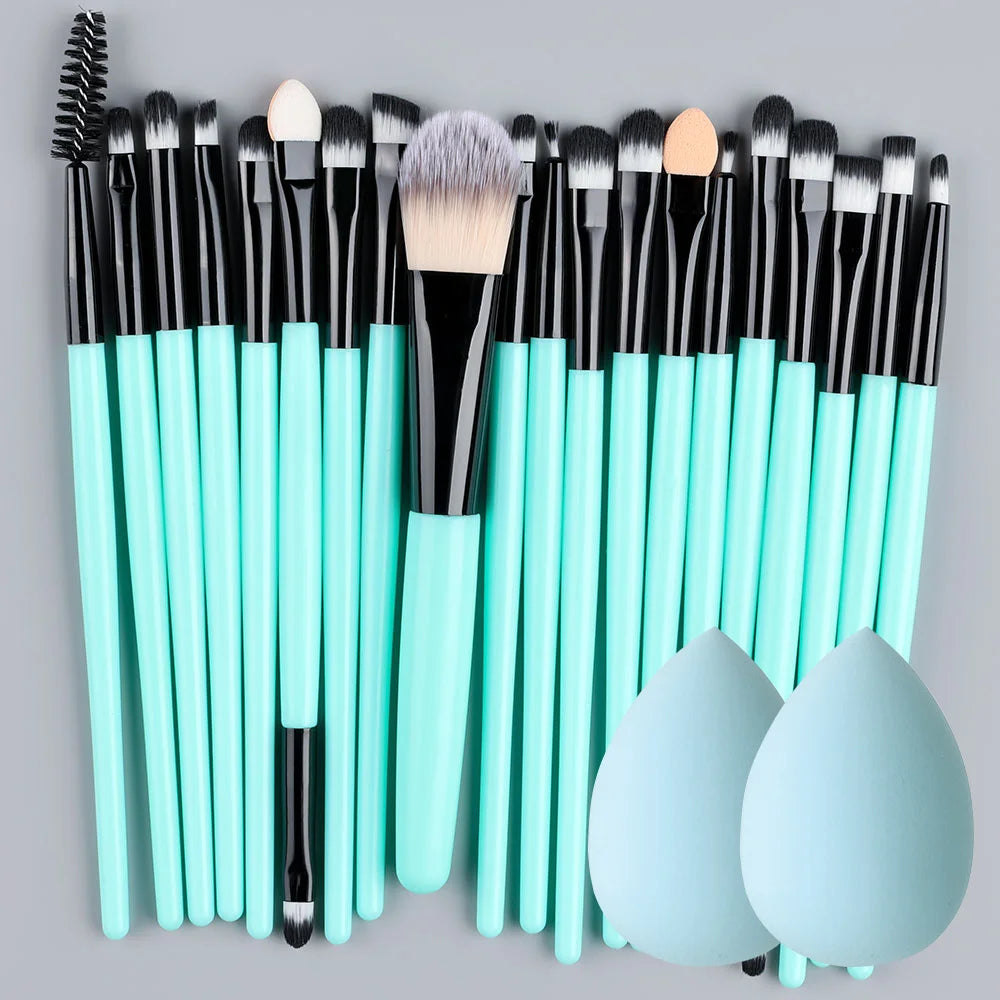 Juego de 20 brochas de maquillaje, para sombras de ojos y maquillaje