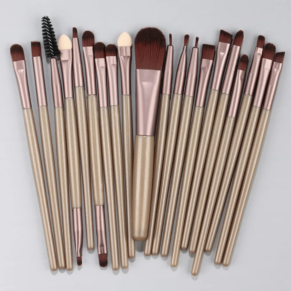 Juego de 20 brochas de maquillaje, para sombras de ojos y maquillaje