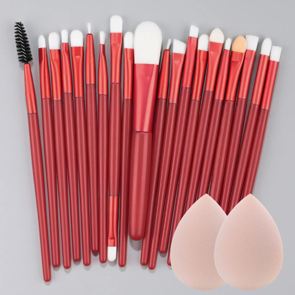 Juego de 20 brochas de maquillaje, para sombras de ojos y maquillaje