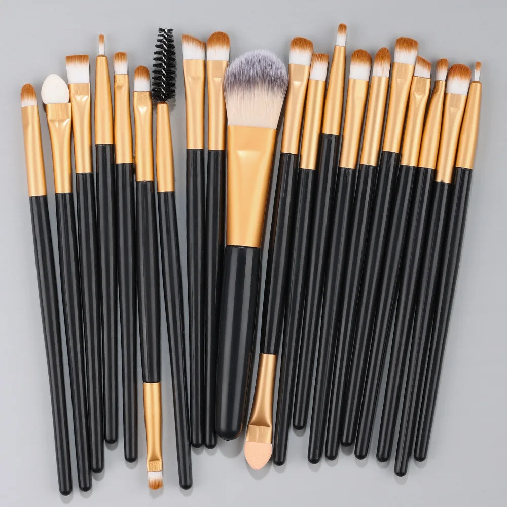 Juego de 20 brochas de maquillaje, para sombras de ojos y maquillaje