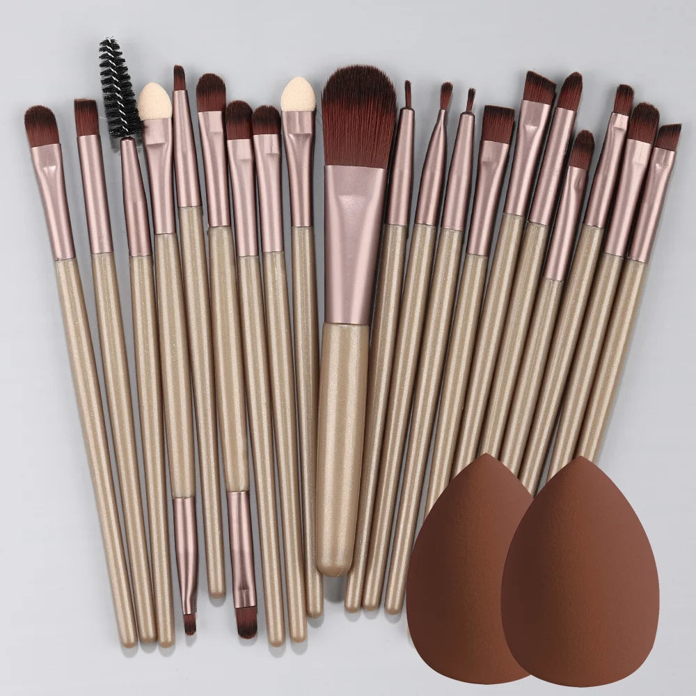Juego de 20 brochas de maquillaje, para sombras de ojos y maquillaje