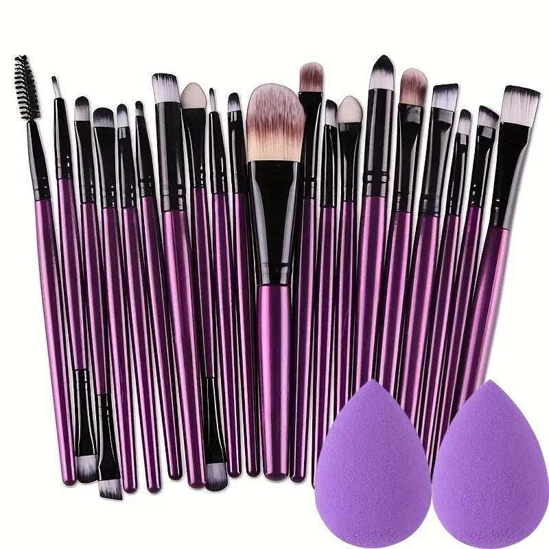 Juego de 20 brochas de maquillaje, para sombras de ojos y maquillaje