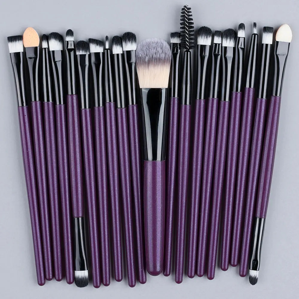 Juego de 20 brochas de maquillaje, para sombras de ojos y maquillaje