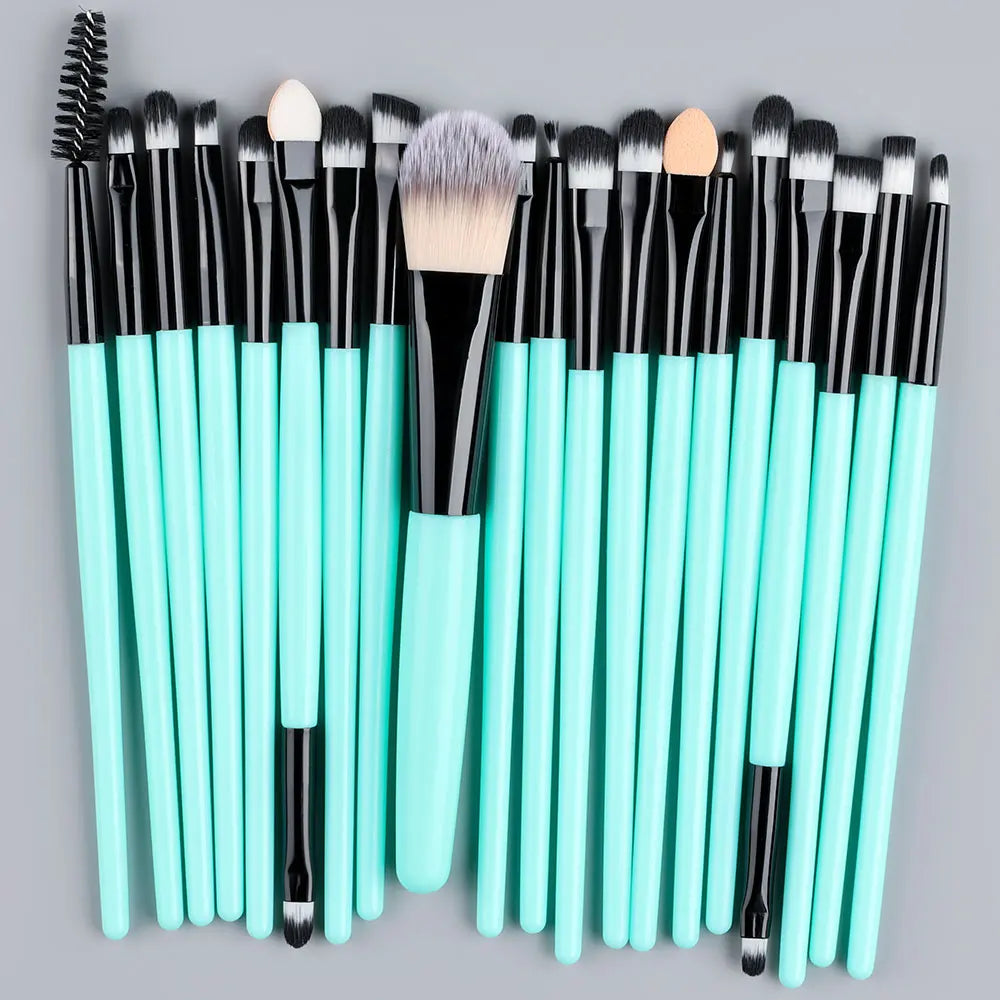 Juego de 20 brochas de maquillaje, para sombras de ojos y maquillaje