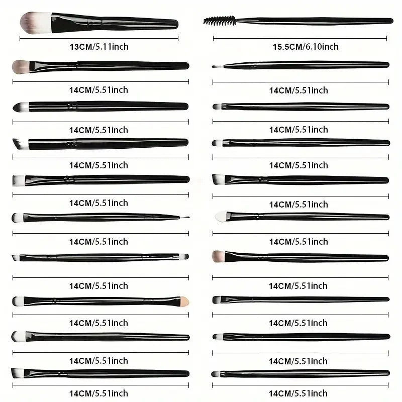 Juego de 20 brochas de maquillaje, para sombras de ojos y maquillaje