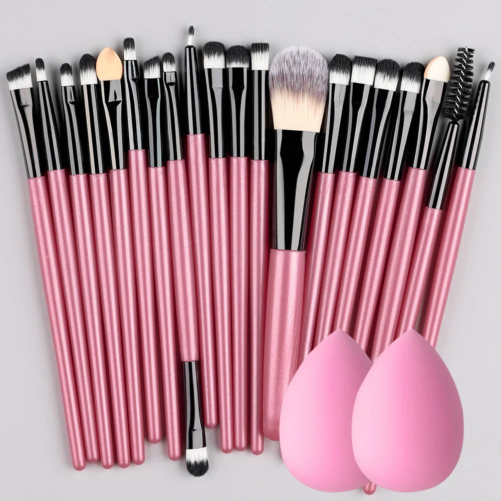 Juego de 20 brochas de maquillaje, para sombras de ojos y maquillaje
