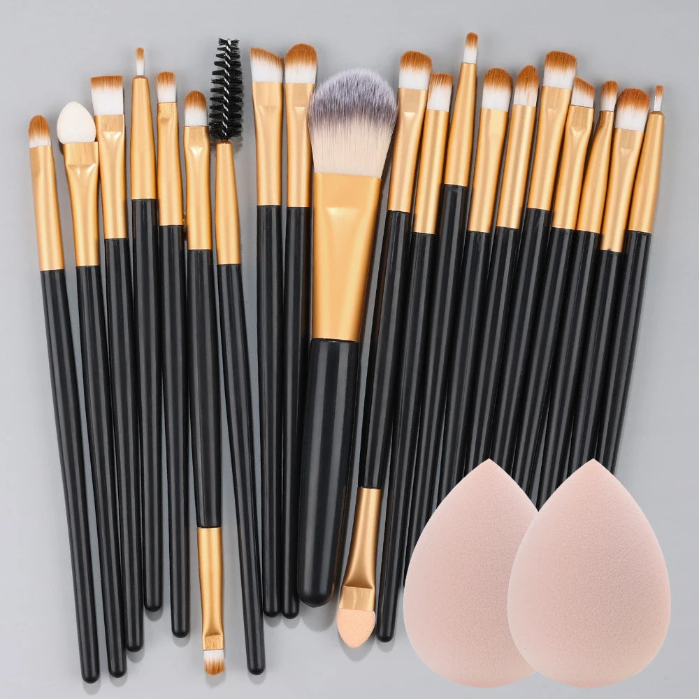 Juego de 20 brochas de maquillaje, para sombras de ojos y maquillaje